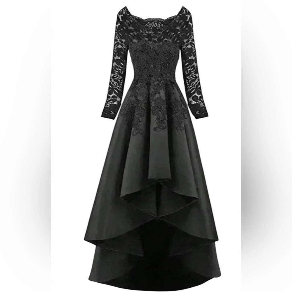 Unbranded Black Lace 3/4 Sleeve Plus Size Dresses for Women Size 8.